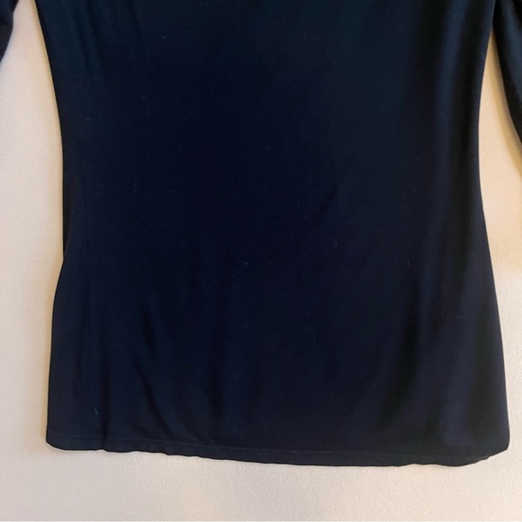 Joseph Ribkoff VTG Black Draped Front Top 3/4 Sleeves size 8 Made in USA - Picture 8 of 13